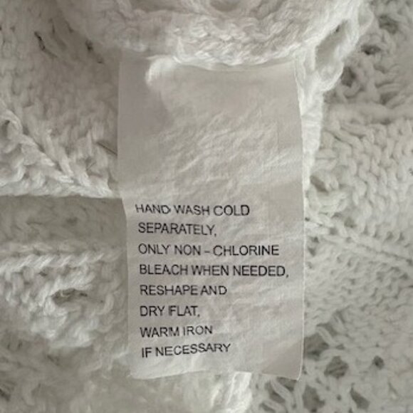 Jeanne Pierre White Cotton Lace Sweater with Scalloped Edges - Picture 6 of 6